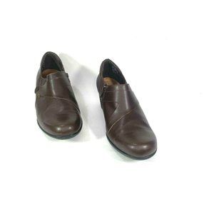 Clarks Collection Womens Ankle Booties Brown Platform Heels Zip Cushioned 11 M